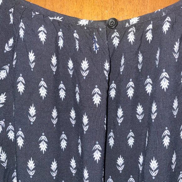 GapKids Girls Floral Long Sleeve Dress Size L Black & White - Picture 7 of 7